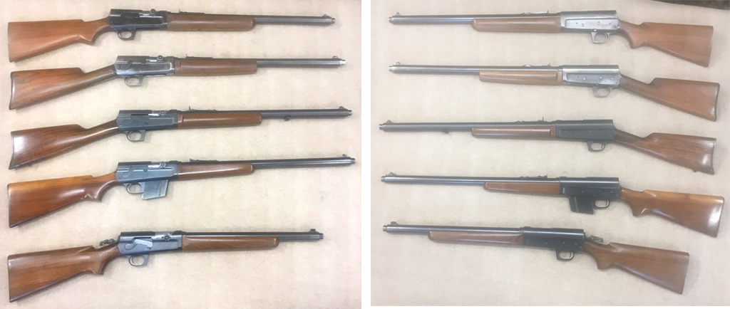 Some of the rifles in this set have had modification to allow for the use of the Police Officer’s Equipment 15-shot extended magazine. These rifles are called conversions and were done because the availability of the POE rifles were not easy to attain. I had the first conversions done by an individual who is very knowledgeable on the internal functioning of the model 8 and 81. The first two conversions were done for the model 8 and 81 in 35 caliber. I had enough “shooters” that I decided to convert several other calibers so that I could have a rifle for each caliber that would accept the POE magazine. While the pictures do not show the POE magazines in the rifles, I do have a magazine for each rifle. I have shot most of the conversions and they function very well. The 25 caliber is fun to shoot and the 300 Savage will punish the shoulder. Needless to say, when you empty the magazine all at once it can become very expensive.<br /><br />I have since been able to find official Police Model Rifles from several agencies but they were made only for the 30 and 35 calibers. They can be seen in Set Eleven and Set Twelve.<br /><br />There are some rifles that have had alterations to allow for a removable magazine similar to a Krieger conversion. There is one rifle which has an extended 6-7 shot magazine.